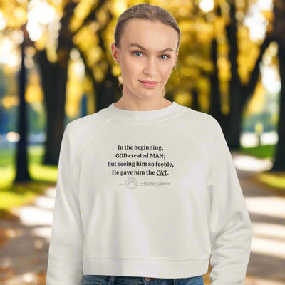 God Created Cats Trendy Cropped Fleece Pullover