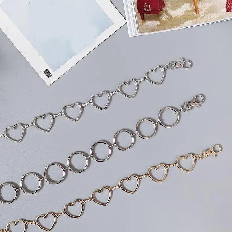 Cinturón de Cadena Larga con Diseño de Corazón para Mujeres