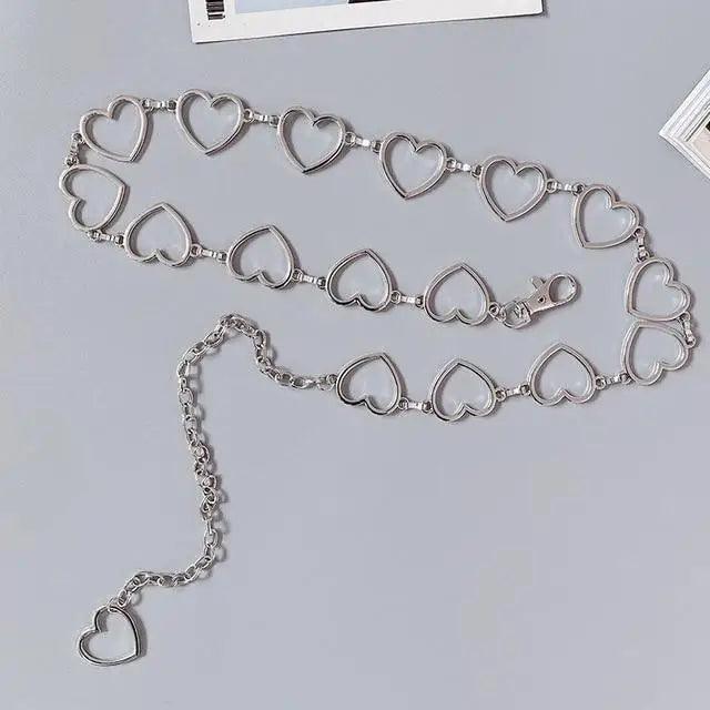 Cinturón de Cadena Larga con Diseño de Corazón para Mujeres