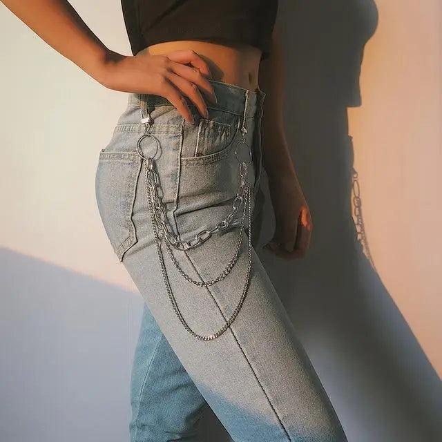 Cinturón de Cadena Larga con Diseño de Corazón para Mujeres