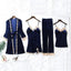 Ensemble de Pyjama d'Hiver Élégant pour Femmes en 4 Pièces avec Robe en Dentelle