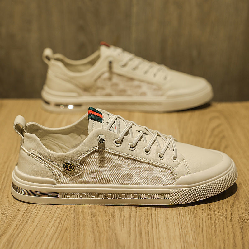 Trendy student casual sports shoes men's low cut lace up outer board shoes - Korvel