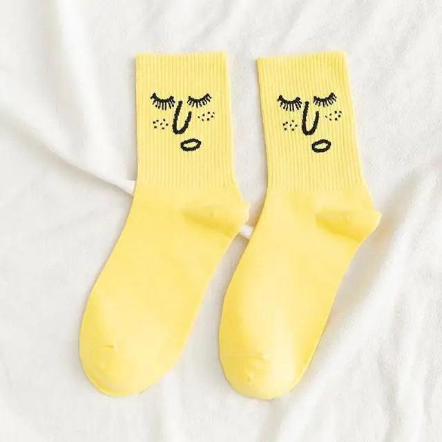 Calcetines de Crew de Color Caramelo a la Moda para Mujeres y Hombres