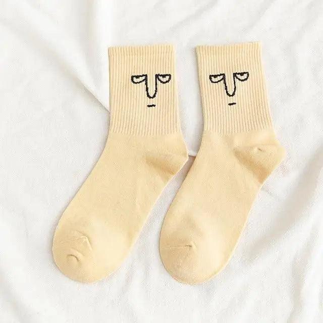 Calcetines de Crew de Color Caramelo a la Moda para Mujeres y Hombres