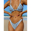 Vintage Print Triangle Micro Bikini Set for Women