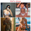 Vintage Print Triangle Micro Bikini Set for Women