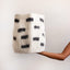 Cesta de Almacenamiento de Lana Negra y Marfil Tribal Repeat