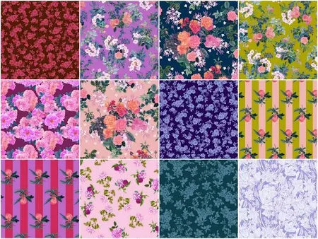 Carrés de tissu en coton pré-découpés Rosa 10"x10"