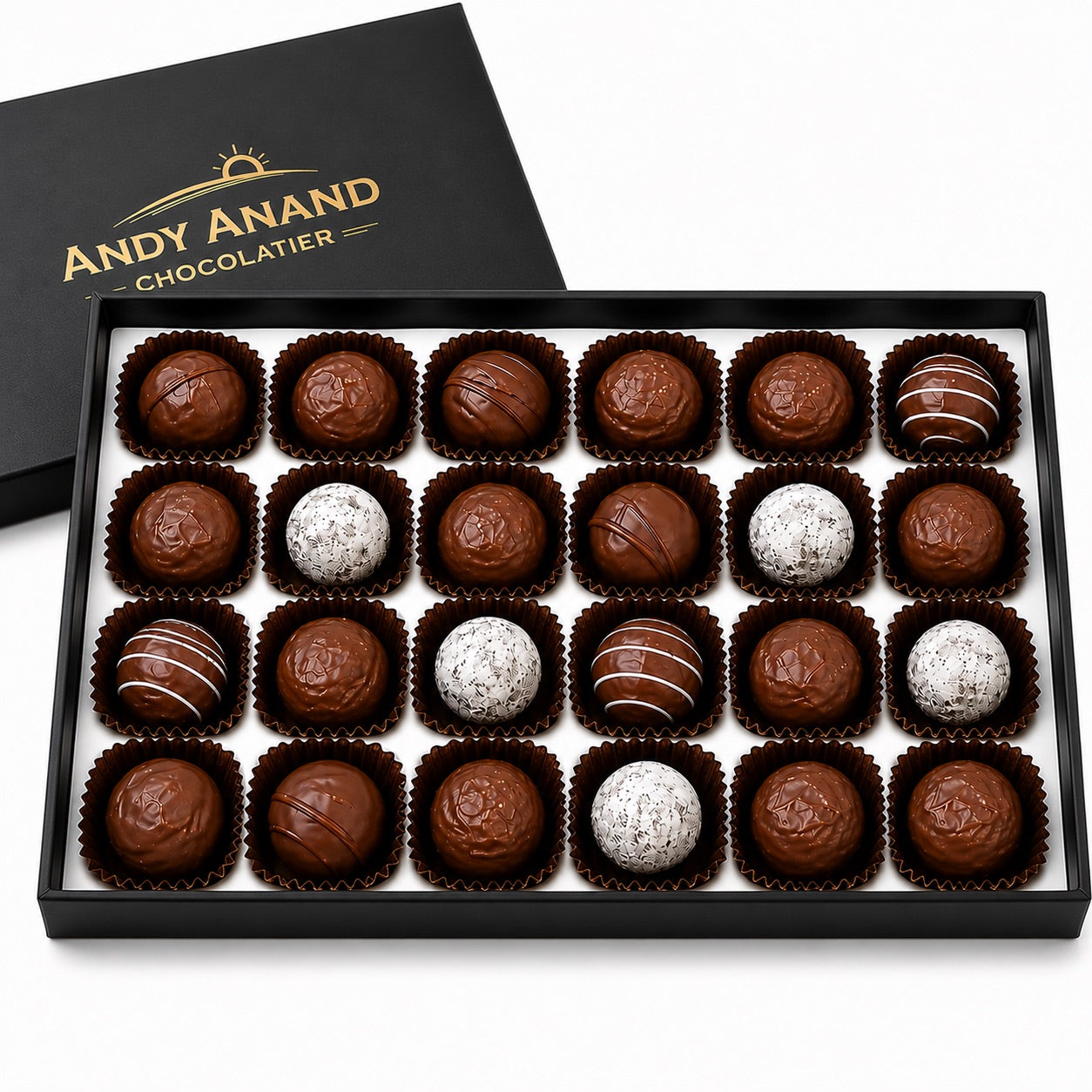 Boîte Cadeau de 24 Truffes en Chocolat Belge Andy Anand