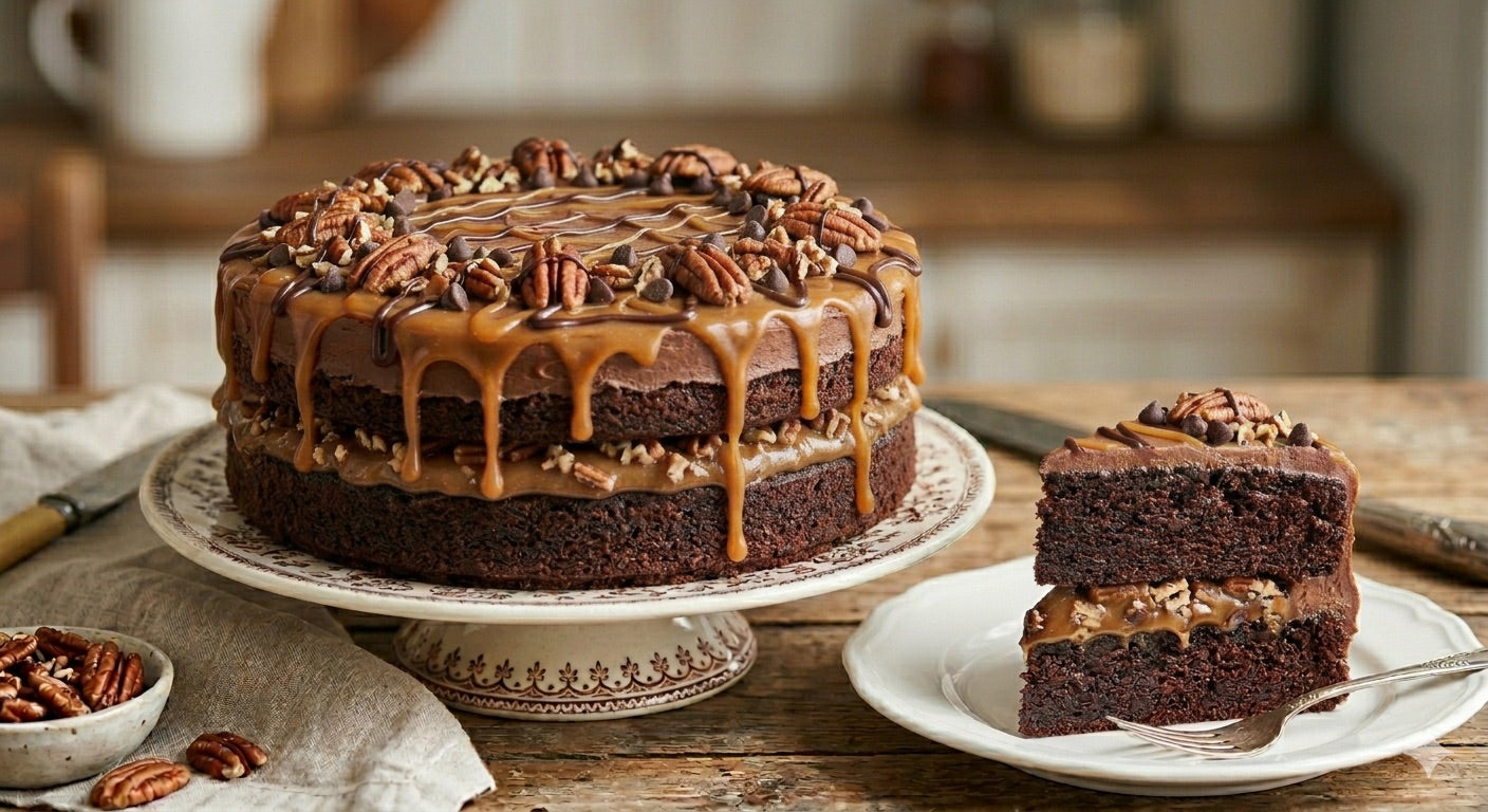 Gâteau aux Pécans Turtle Sans Sucre Andy Anand - Chocolat Riche & Caramel