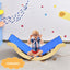 3-in-1 Kids Wooden Arch Triangle Rocker Climber Set