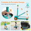 Folding Adjustable Kids Scooter with LED Wheels & Emoji Covers - Green