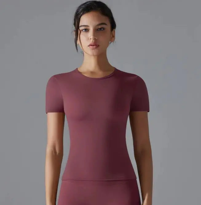 T-shirt de sport unie pour femmes