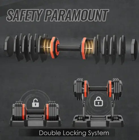 Juego de Mancuernas Ajustables de 55LB para Entrenamientos en Casa