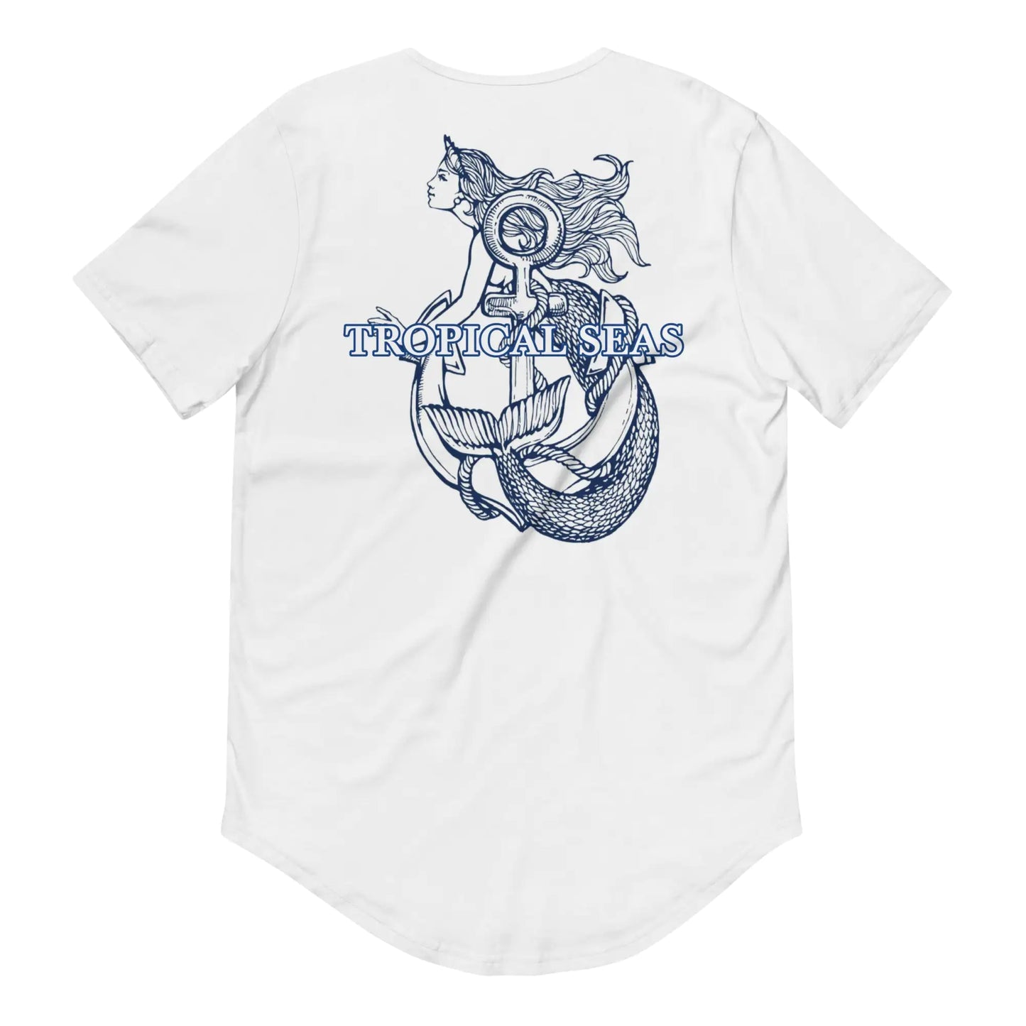 T-shirt Ancien Ancre de Sirène pour Homme à Ourlet Arrondi