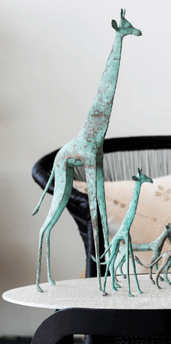 Figurines de girafes en laiton Tuareg