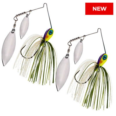 Reaction Tackle Tungsten Spinnerbait Jigs – 2-Pack, Double Willow Blade - New
