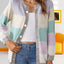 Manteau en Tricot Ample à Coordination de Couleurs pour Femmes
