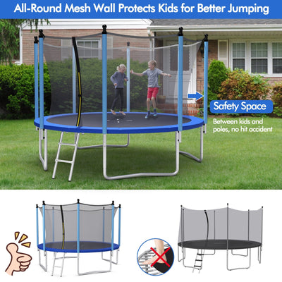 12 ft Outdoor Trampoline with Safety Closure Net