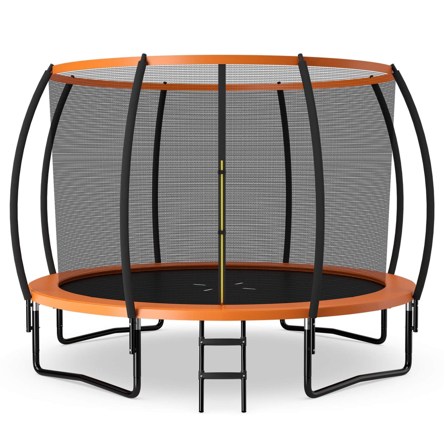 12FT ASTM Approved Recreational Trampoline with Ladder - Orange