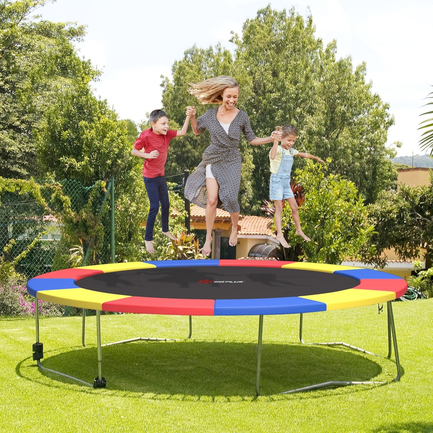 12 Feet Waterproof Trampoline Safety Pad - Multicolor