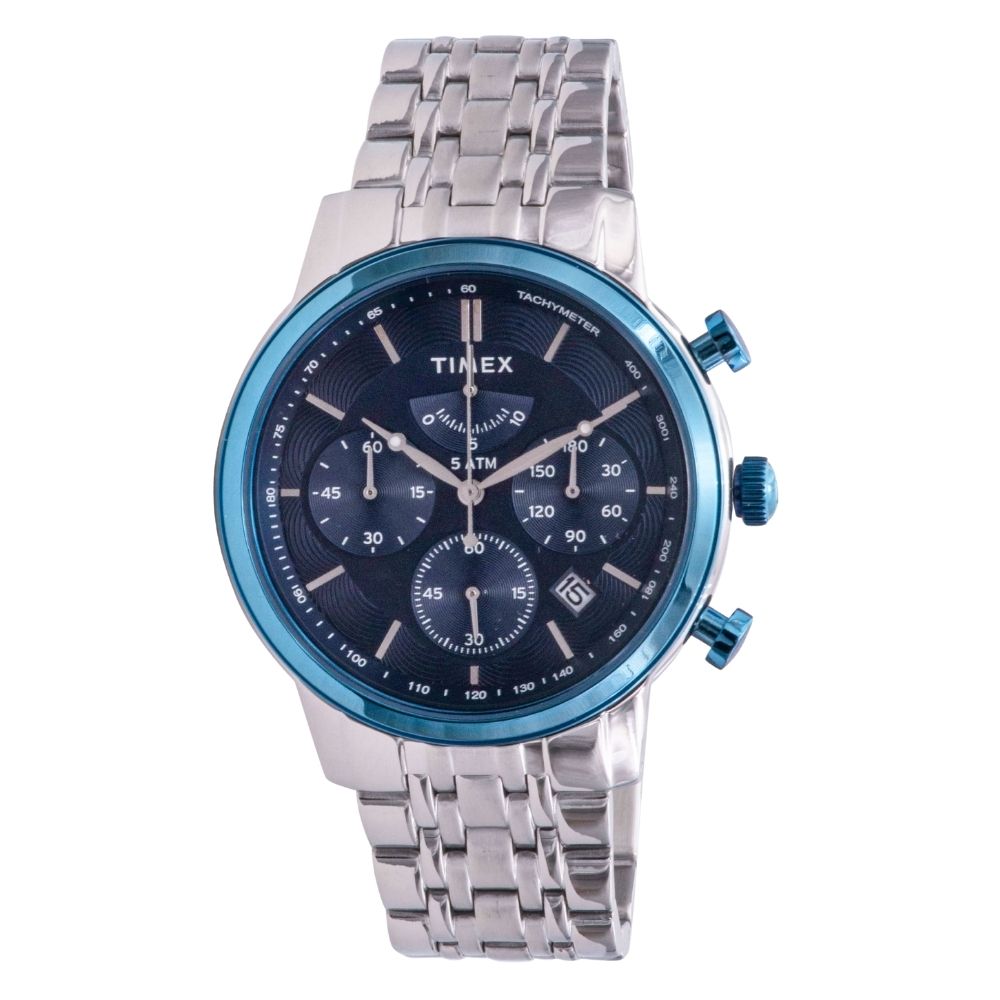 Timex Men's Classic Watch - Blue Dial & Stainless Steel
