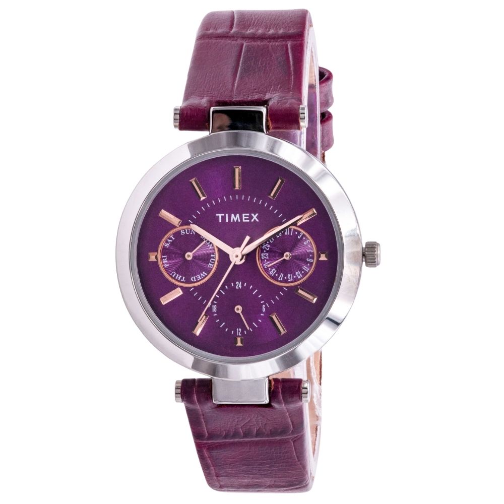 Reloj Clásico de Dial Púrpura para Mujer Timex