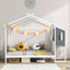 Estructura de Cama Twin/Full con Dosel en Forma de Casa para Niños