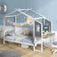 Estructura de Cama Twin/Full con Dosel en Forma de Casa para Niños