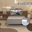 Estructura de Cama Individual con Cabecera de Almacenamiento y Estación de Carga - Gris