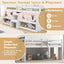 Twin Size Loft Bed with LED Lights and Safety Guardrail - White