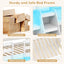 Twin Size Loft Bed with LED Lights and Safety Guardrail - White