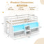 Twin Size Loft Bed with LED Lights and Safety Guardrail - White
