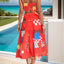 Twisted Printed Spaghetti Strap Top and Skirt Set - Korvel