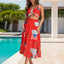 Twisted Printed Spaghetti Strap Top and Skirt Set - Korvel