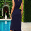 Twisted Slit Cowl Neck Sleeveless Midi Dress - Korvel