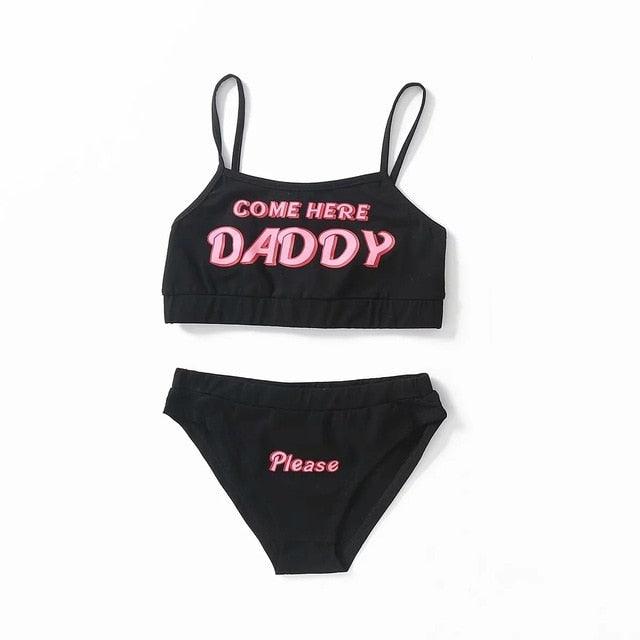 Conjunto de Bikini de Dos Piezas Estiloso con Impresión de Letras Única