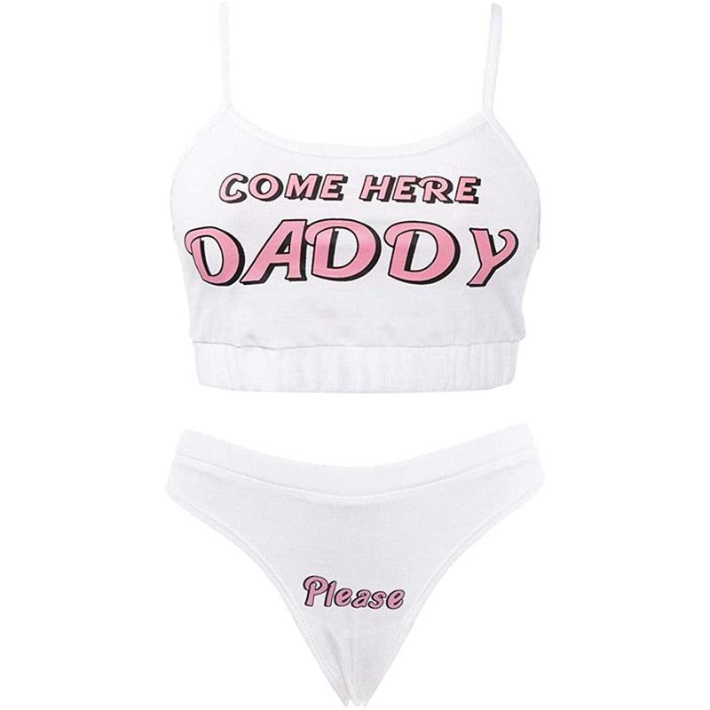 Conjunto de Bikini de Dos Piezas Estiloso con Impresión de Letras Única