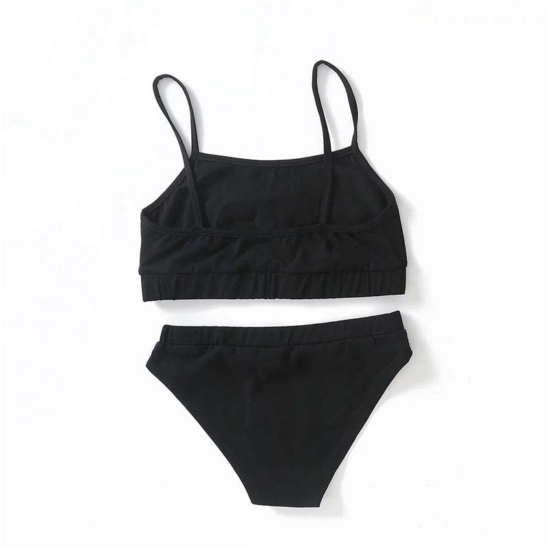 Conjunto de Bikini de Dos Piezas Estiloso con Impresión de Letras Única