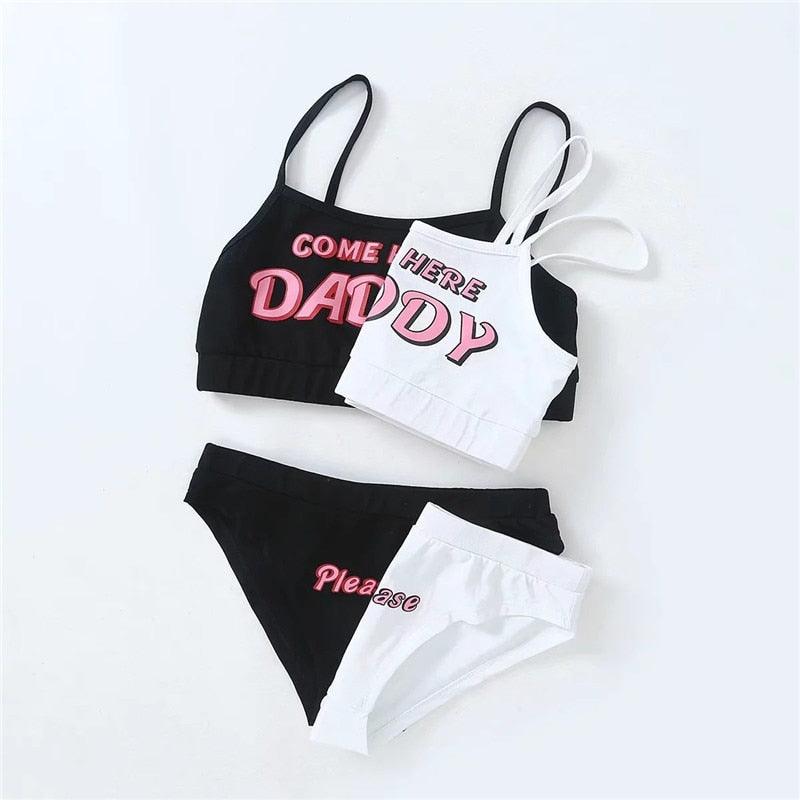 Conjunto de Bikini de Dos Piezas Estiloso con Impresión de Letras Única