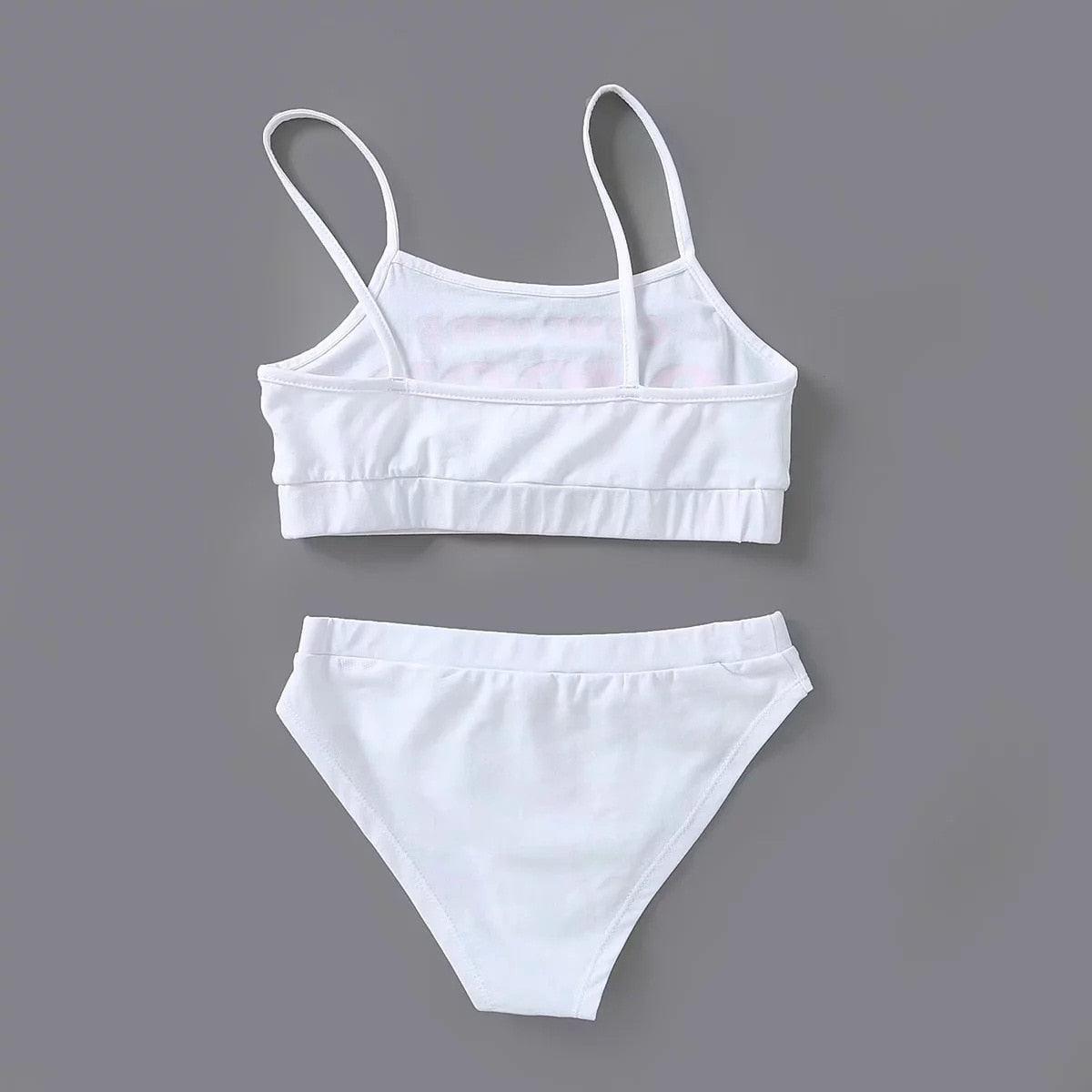 Conjunto de Bikini de Dos Piezas Estiloso con Impresión de Letras Única