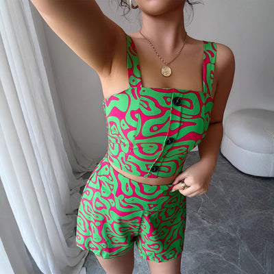 Elegant Two-Piece Minimalist Camisole and Shorts Set
