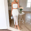 Elegant Two-Piece Strapless Vest and Skirt Set