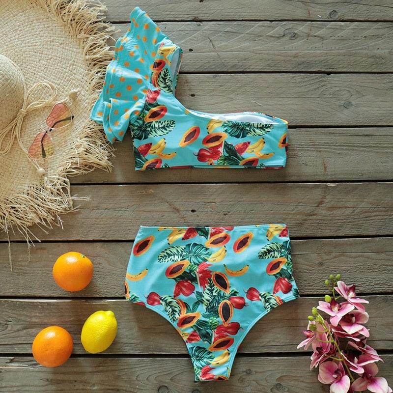 Ensemble de bikini à volants élégant en deux pièces pour femmes