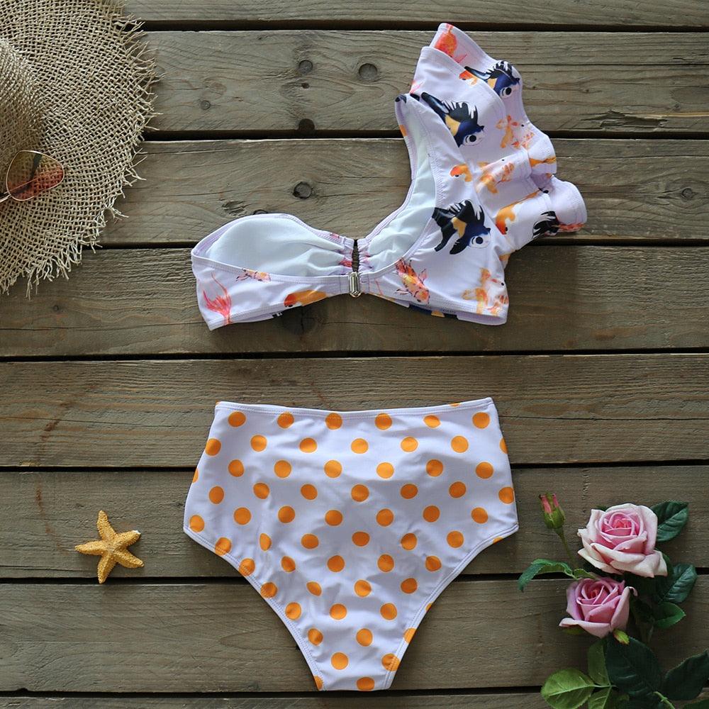 Ensemble de bikini à volants élégant en deux pièces pour femmes