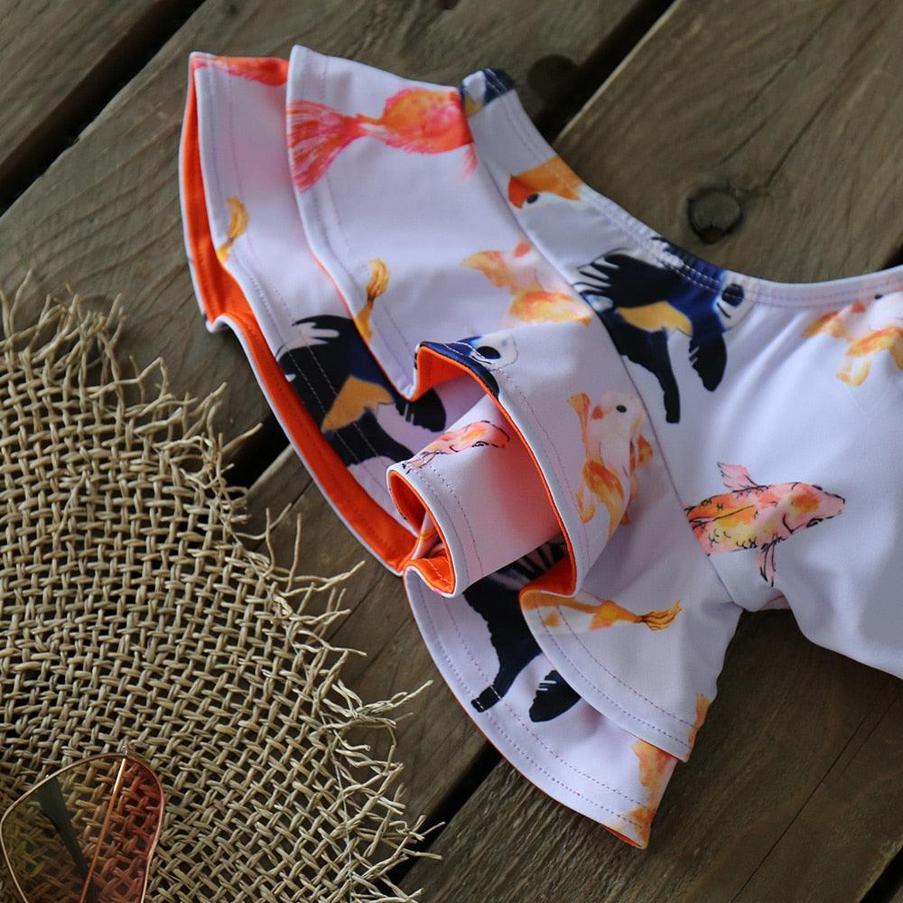Ensemble de bikini à volants élégant en deux pièces pour femmes