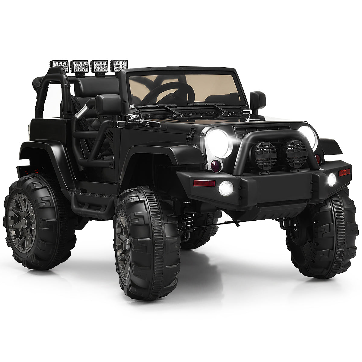 Camión de Control Remoto para Niños 12V con Luces LED - Negro