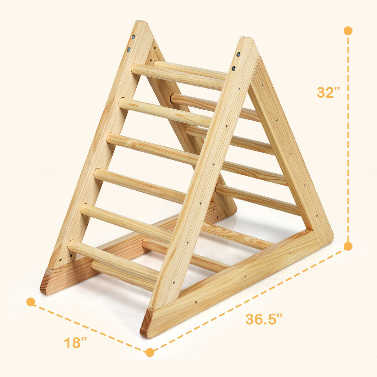 Escalera Triangular de Madera Premium para Entrenamiento de Niños Pequeños
