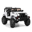 Camion de randonnée télécommandé pour enfants 12V avec lumières LED - Blanc