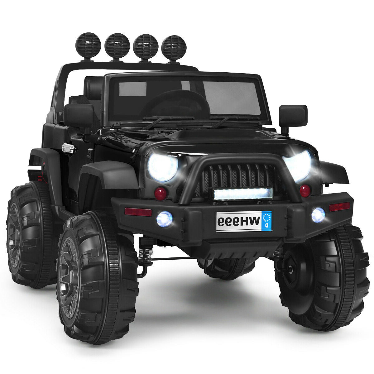 Camion électrique pour enfants 12V avec télécommande - Noir